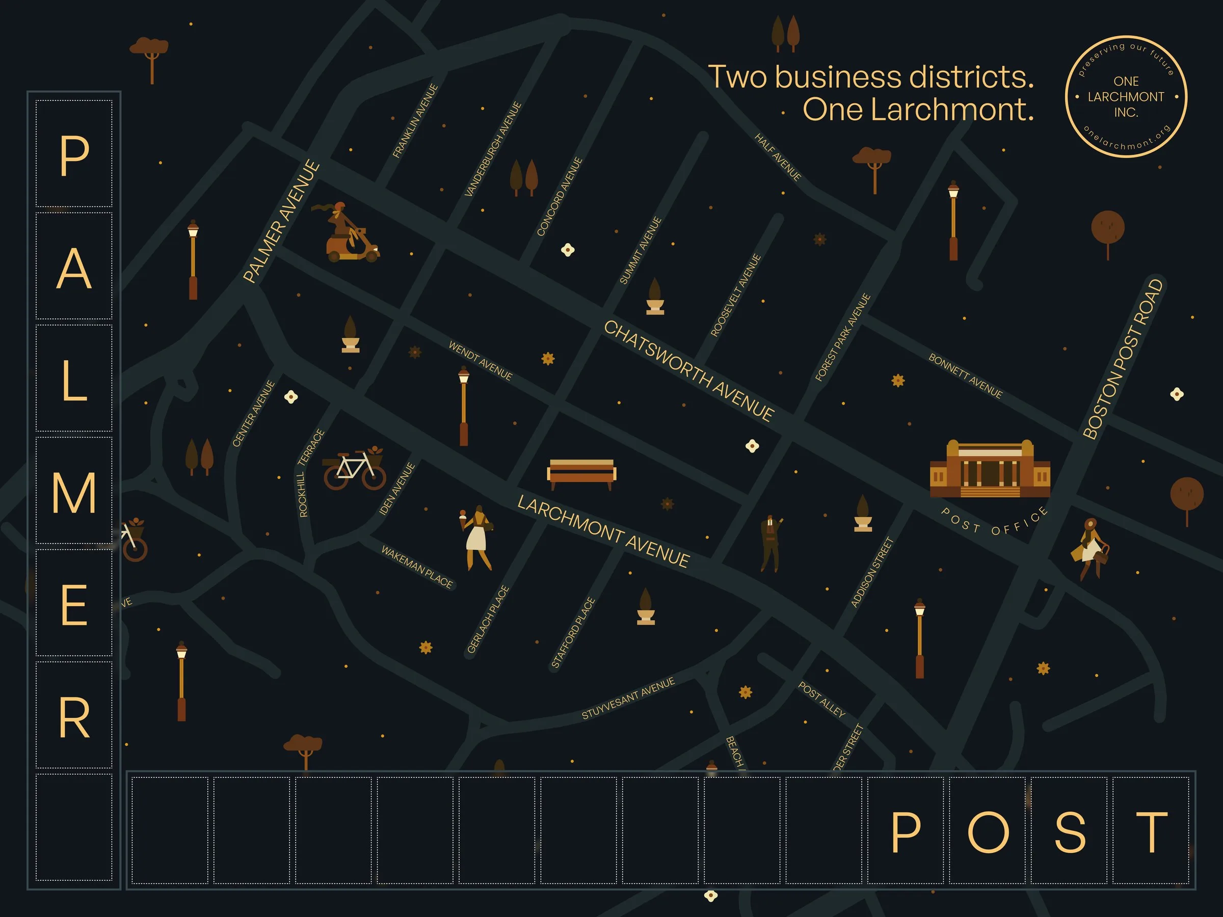 The Palmer and Post launch map