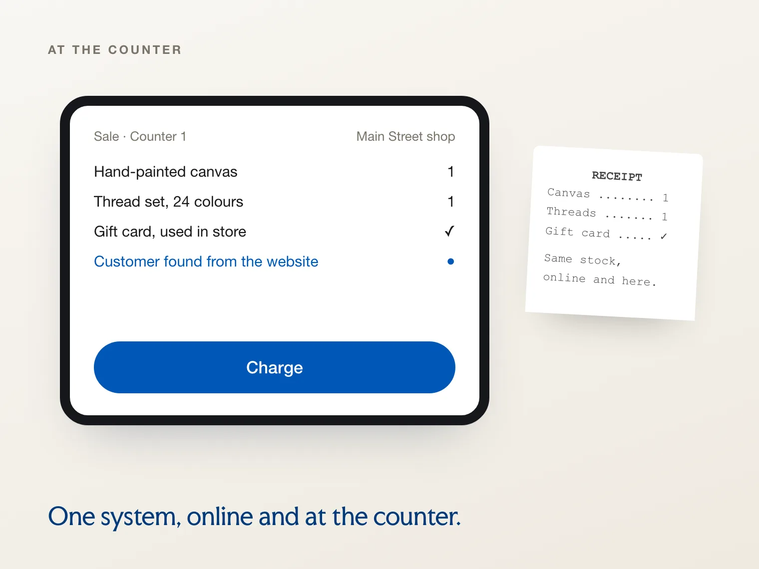 Shopify point of sale at the counter