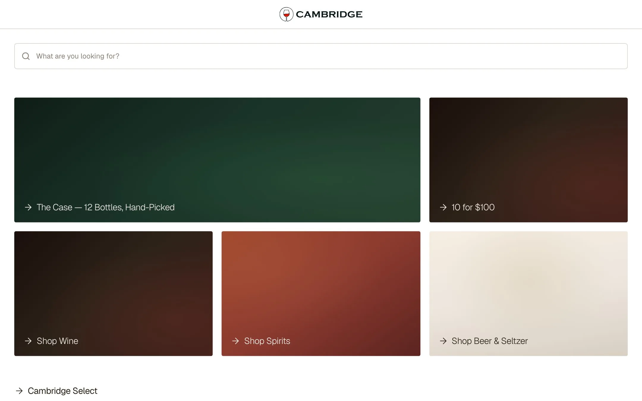 Cambridge Wines website: Home