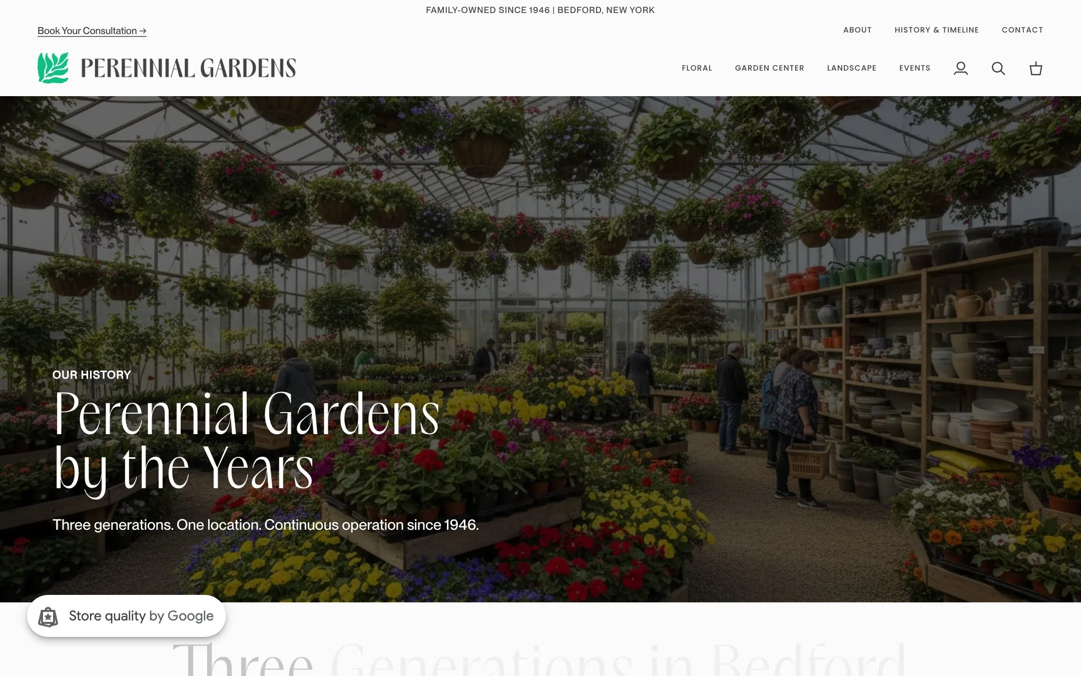 Perennial Gardens website: Our history