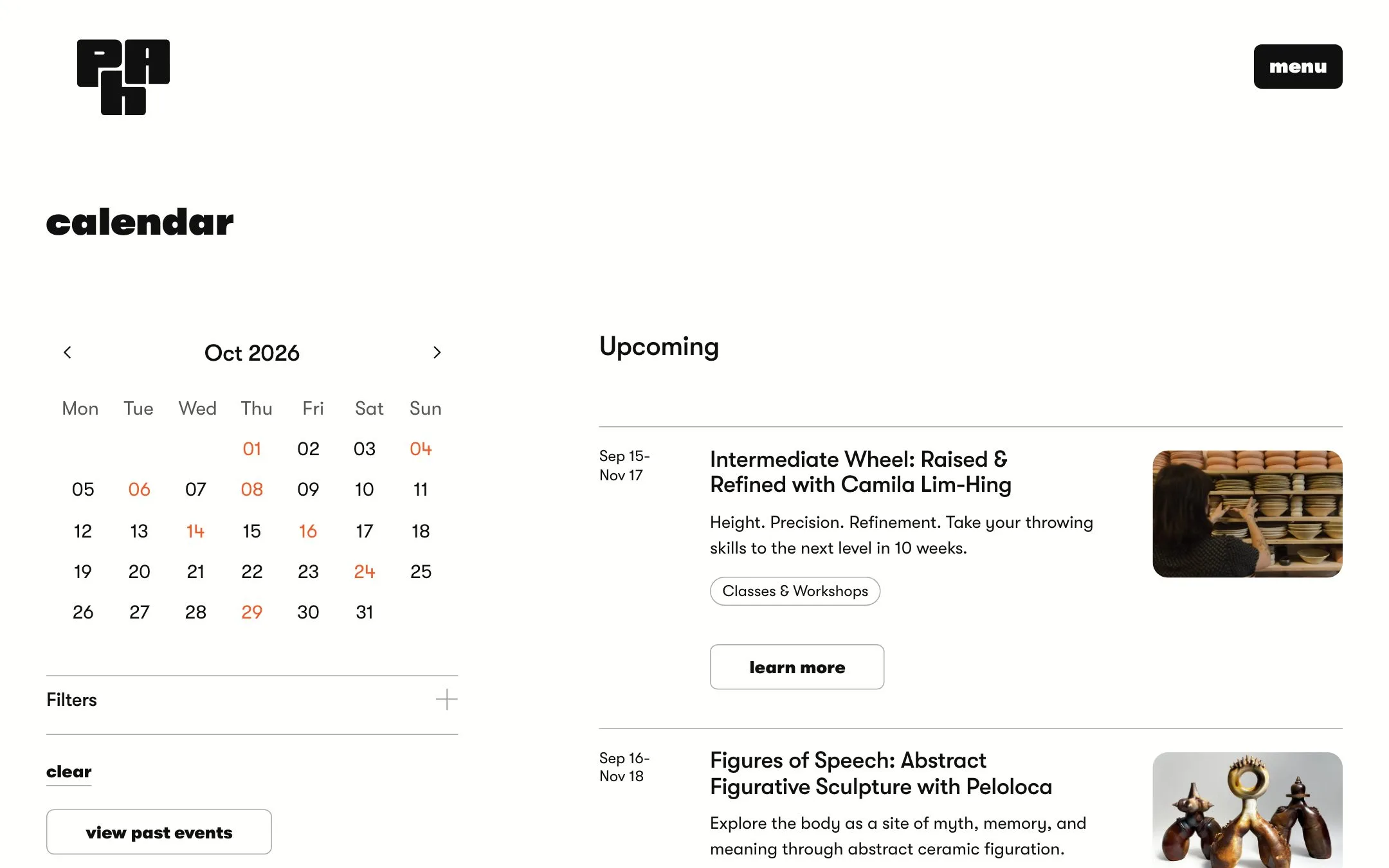 Powerhouse Arts website: Calendar
