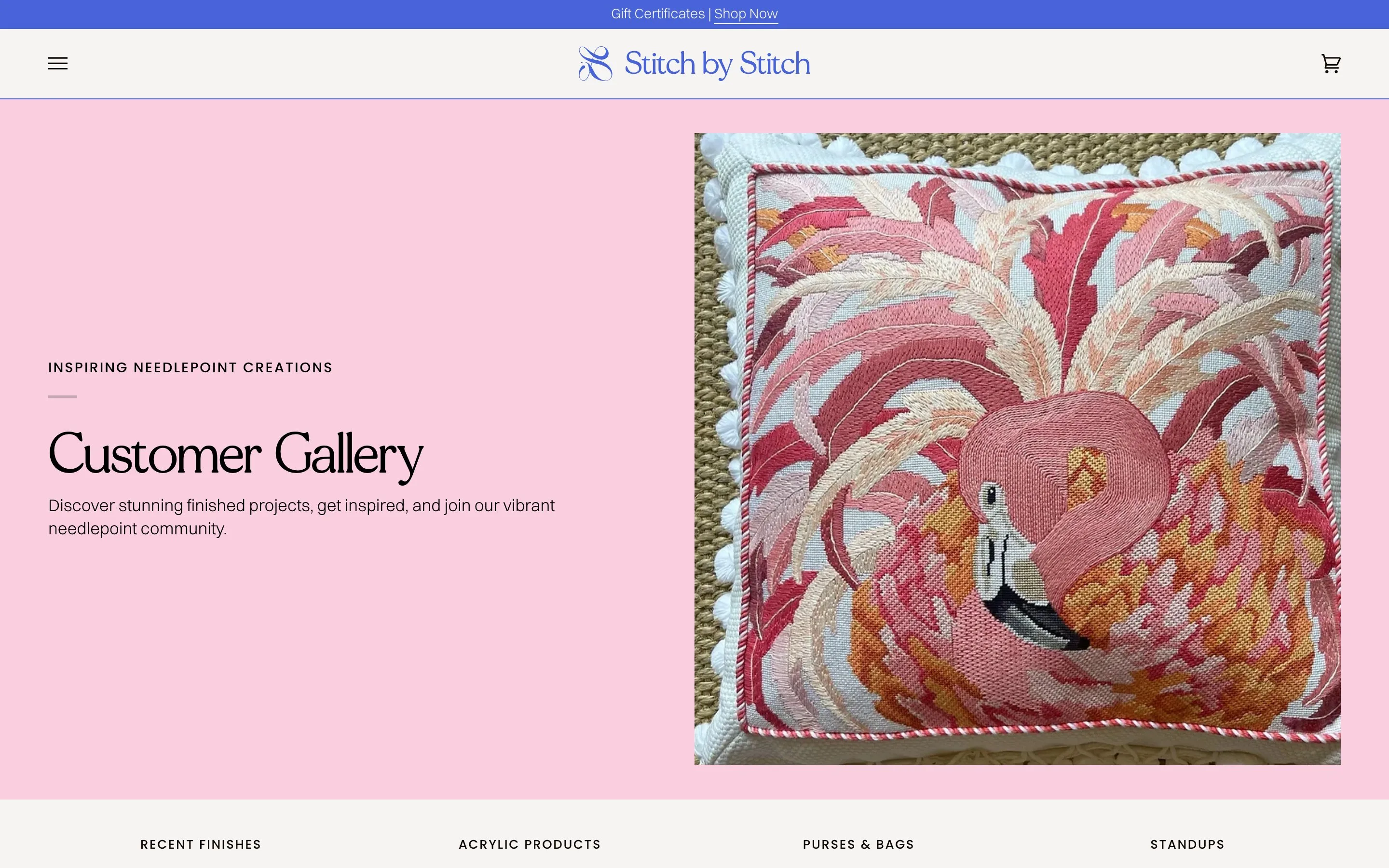 Stitch by Stitch website: Customer gallery